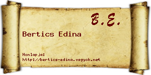 Bertics Edina névjegykártya